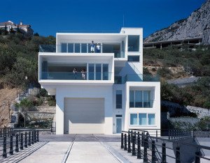 Yacht house, designed by firm of Robin Monotti, part of tourism complex in Foros, Crimea