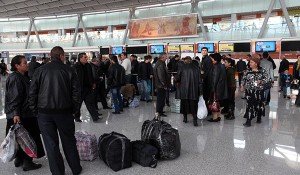 Travelers at Yerevan airport, photo in Armenia Now