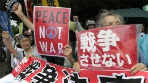 Polls show the vast majority of Japanese people are against the new military and security laws of the gov't (AFP)