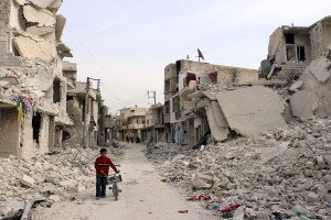 Sukari district of Aleppo on Nov 13, 2014 (AFP)