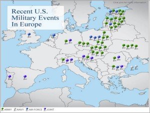 Map of 'Operation Atlantic Resolve', the permanent U.S. military presence in eastern Europe (U.S. Dept of Defense) http://www.defense.gov/News/Special-Reports/0514_Atlantic-Resolve