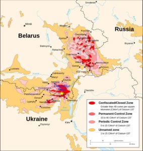 Map of Chernobyl exclusion zone (on Wikipedia)