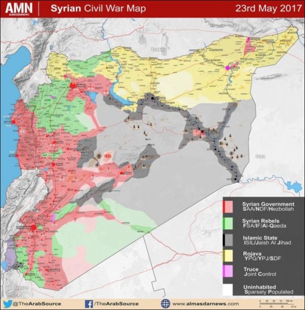 Map Of Military Conflict In Syria As Of May 23, 2017 | New Cold War ...