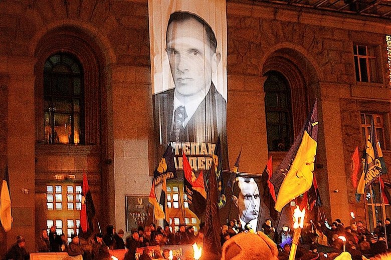 Stepan Bandera torchlight parade in Kiev, Jan. 1, 2020. (A1/Wikimedia Commons)