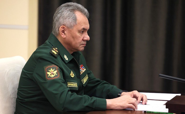 Defence Minister of Russia Sergei Shoigu during a meeting with President of Russia Vladimir Putin, at Novo-Ogaryovo, Moscow Oblast